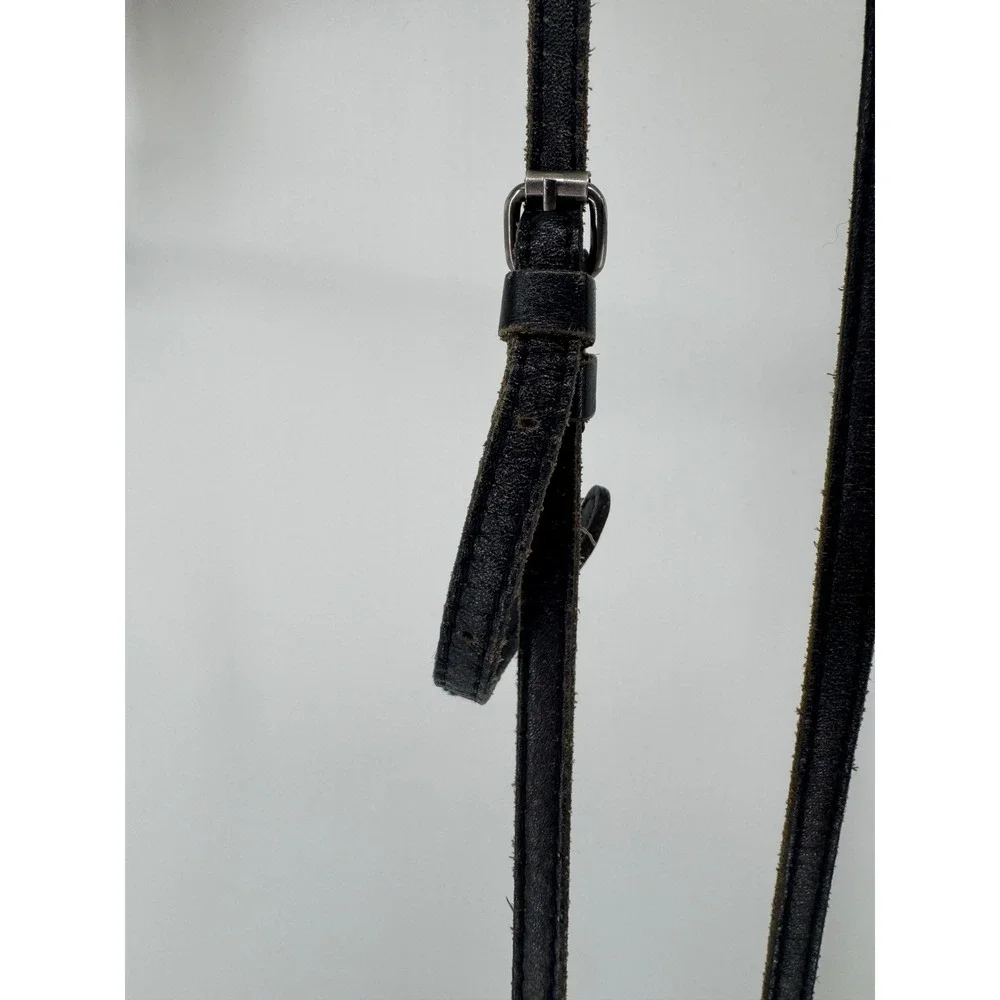 Patricia Nash Vintage Distressed Leather Crossbody Wallet Black Organizer